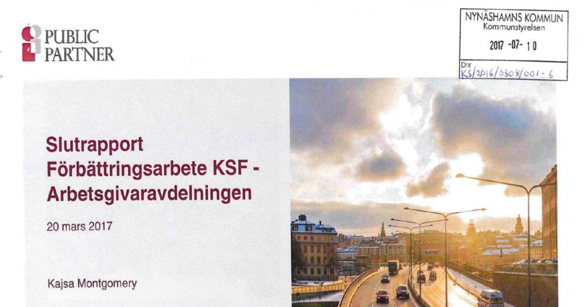 Slutrapport Förbättringsarbete KSF - Arbetsgivaravdelningen
