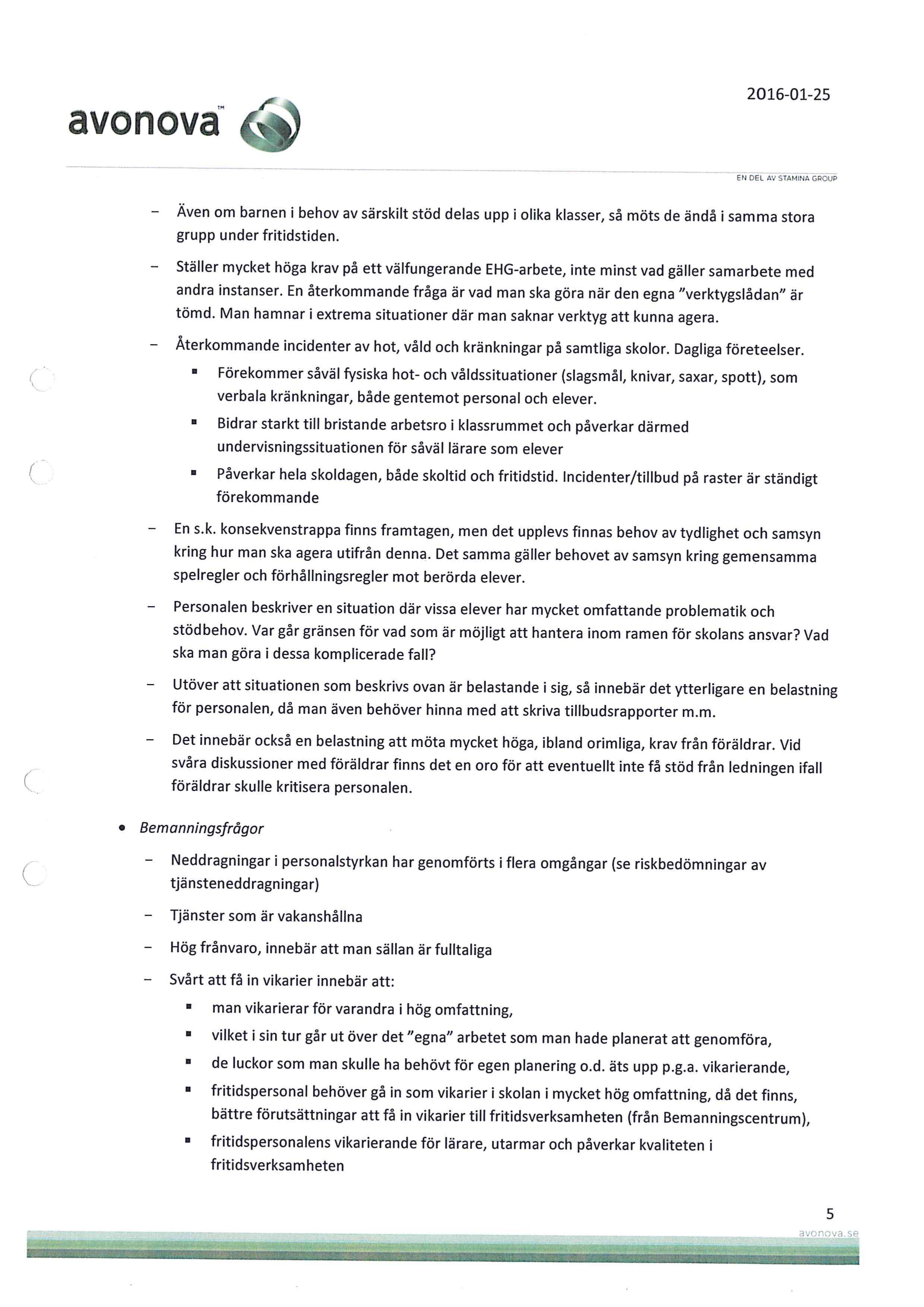 Rapport Psykosocial kartläggning inom Sorunda rektorsområde - sida 5