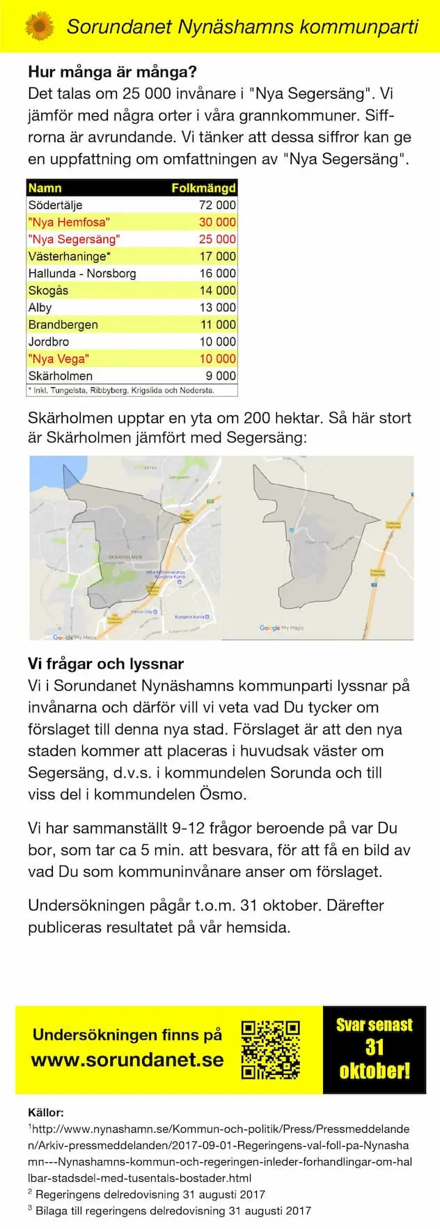 Vi frågar Dig om förslaget om ny stad i Segersäng! - Segersängsstaden - sida 2