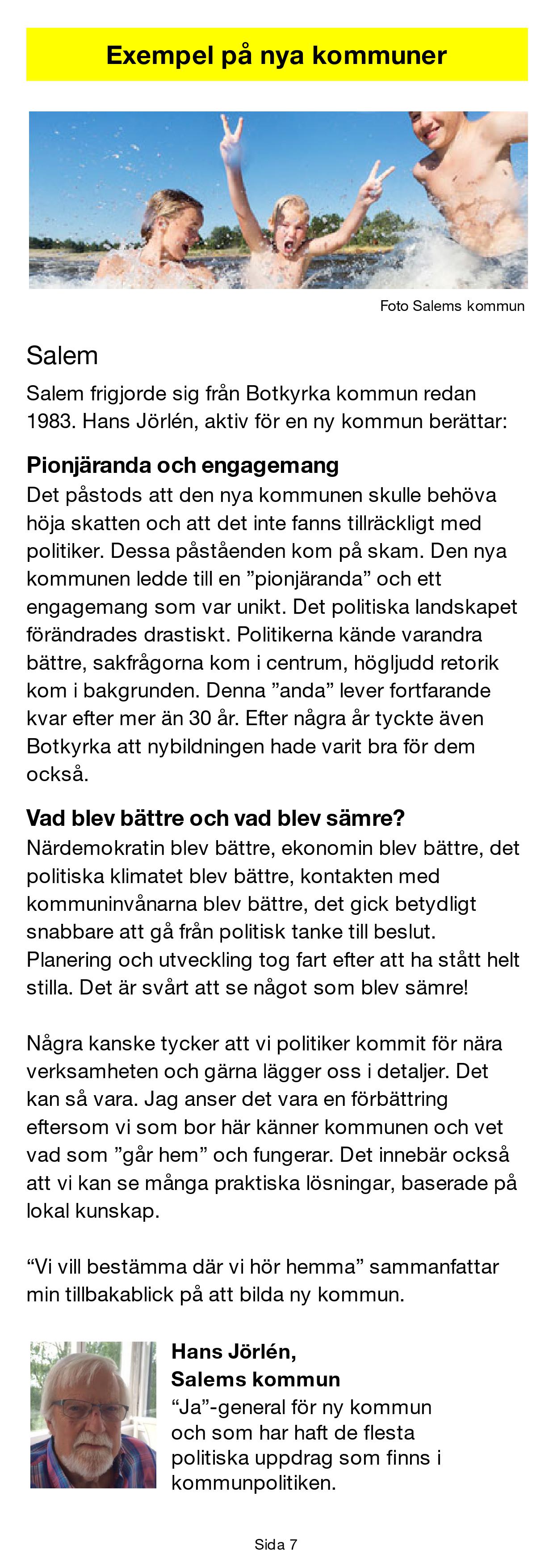 Sida 7 - Exempel på nya kommuner; Salem