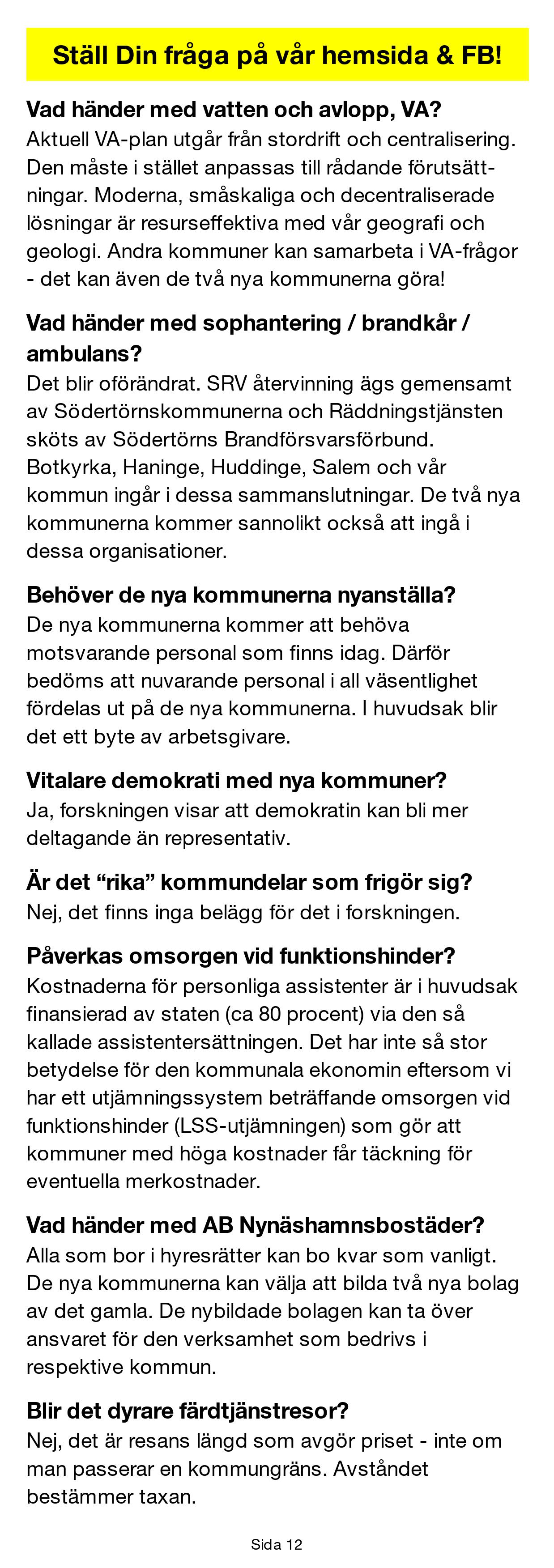 Sida 12 - Ställ Din fråga på vår hemsida & Facebook